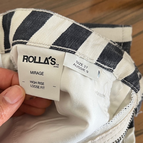 ROLLA'S Mirage Black & White Vertical Stripe Jean Shorts - Picture 6 of 6